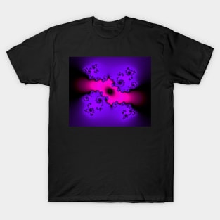 Pink Purple and black Fractal 2 T-Shirt